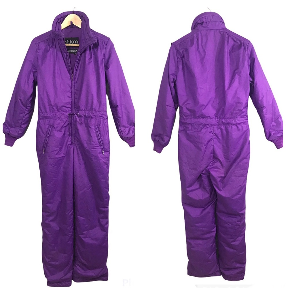 Vintage Slalom USA Ski Suit Snowsuit Women’s Size 12 Purple